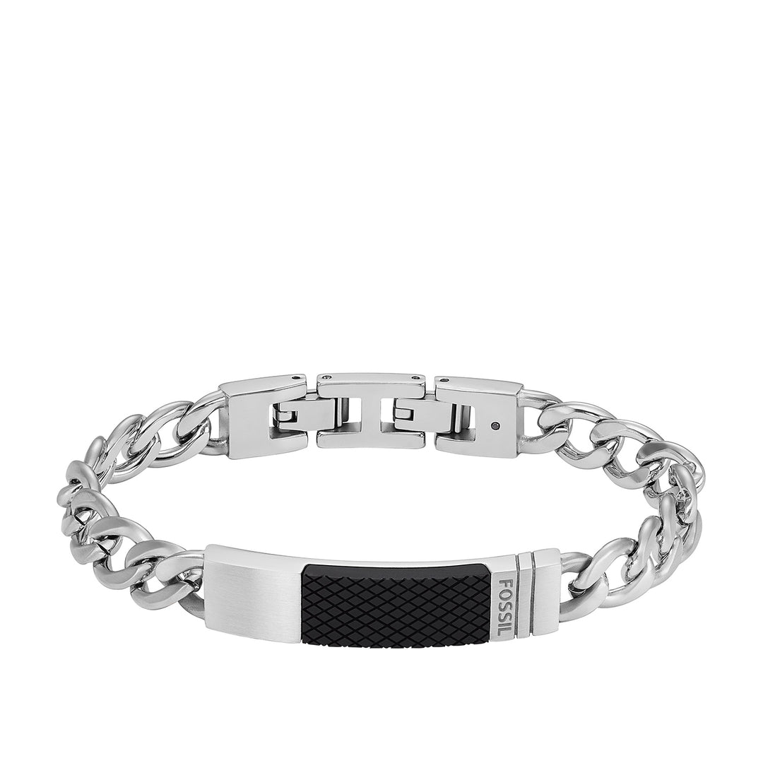 Fossil Men's Machine Knurled Texture Stainless Steel Chain Bracelet