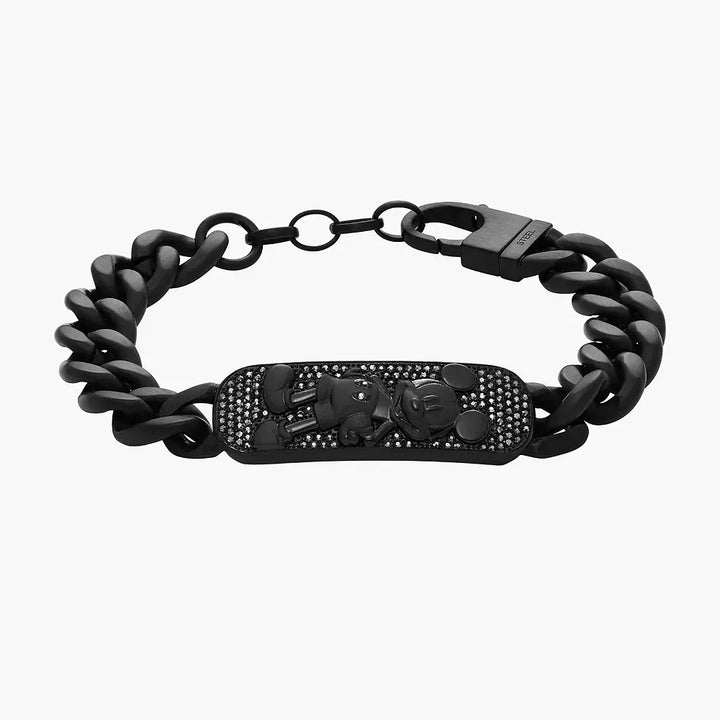 DISNEY FOSSIL SPECIAL EDITION BLACK STAINLESS STEEL CHAIN BRACELET