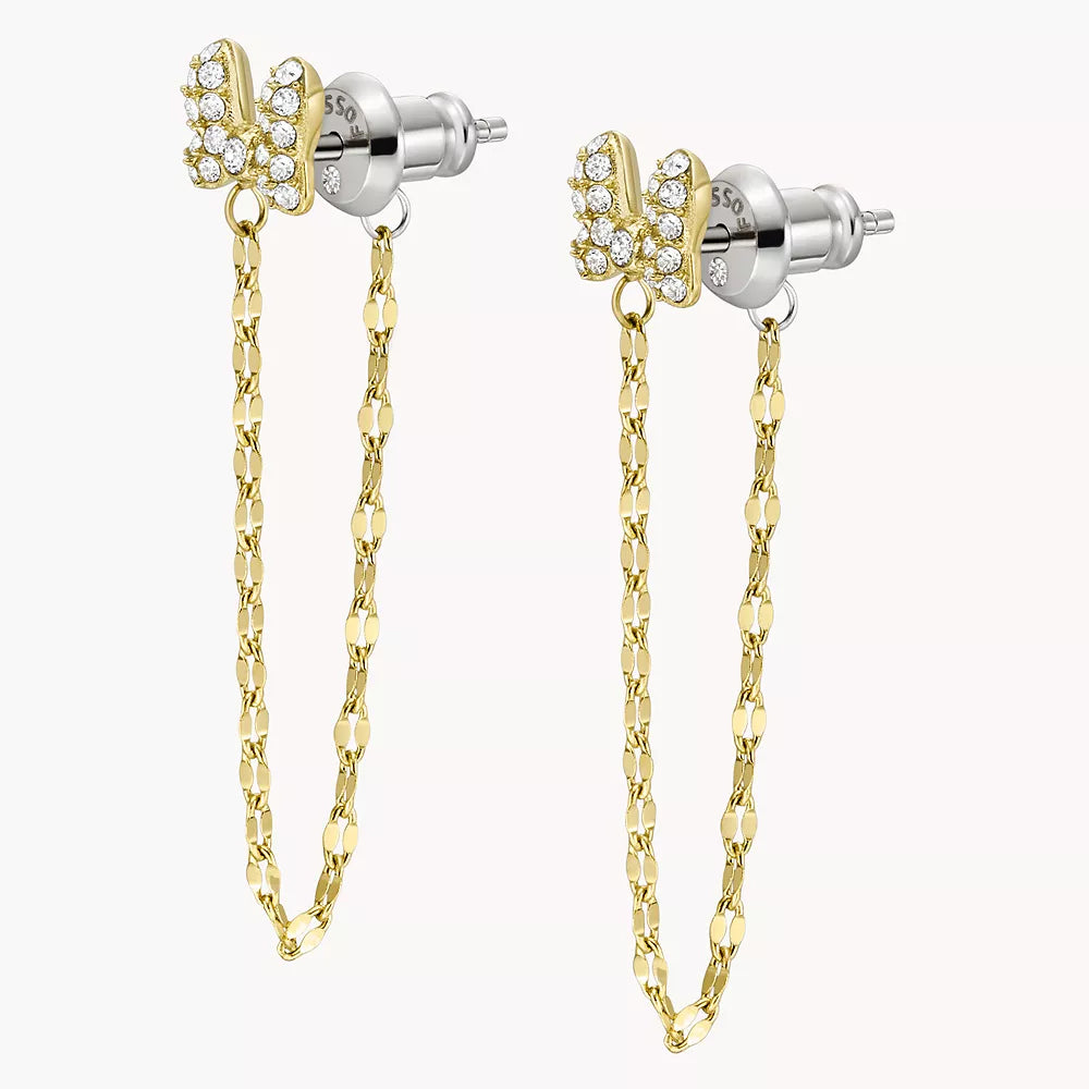 Disney Fossil Special Edition Gold-Tone Stainless Steel Drop Earrings