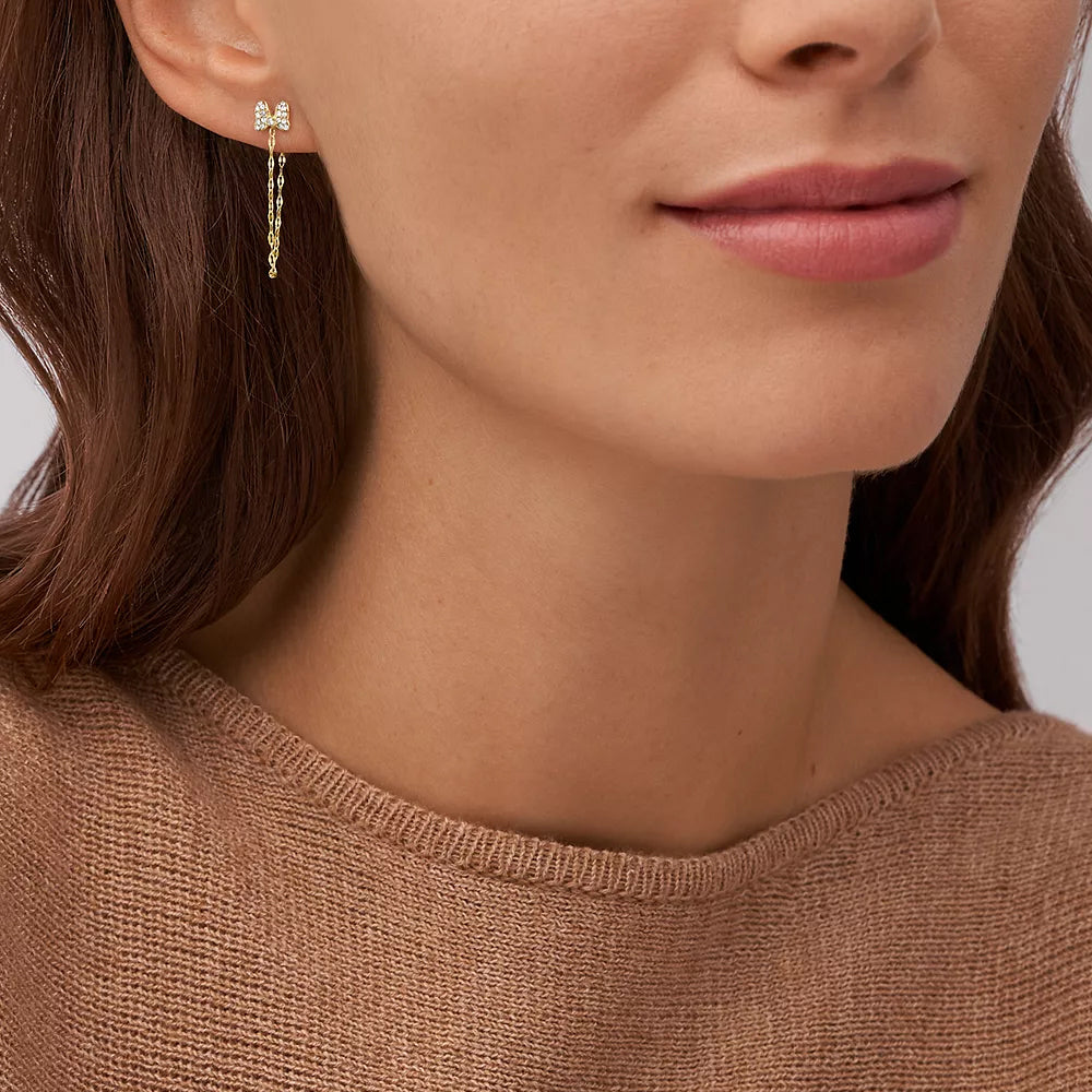 Disney Fossil Special Edition Gold-Tone Stainless Steel Drop Earrings
