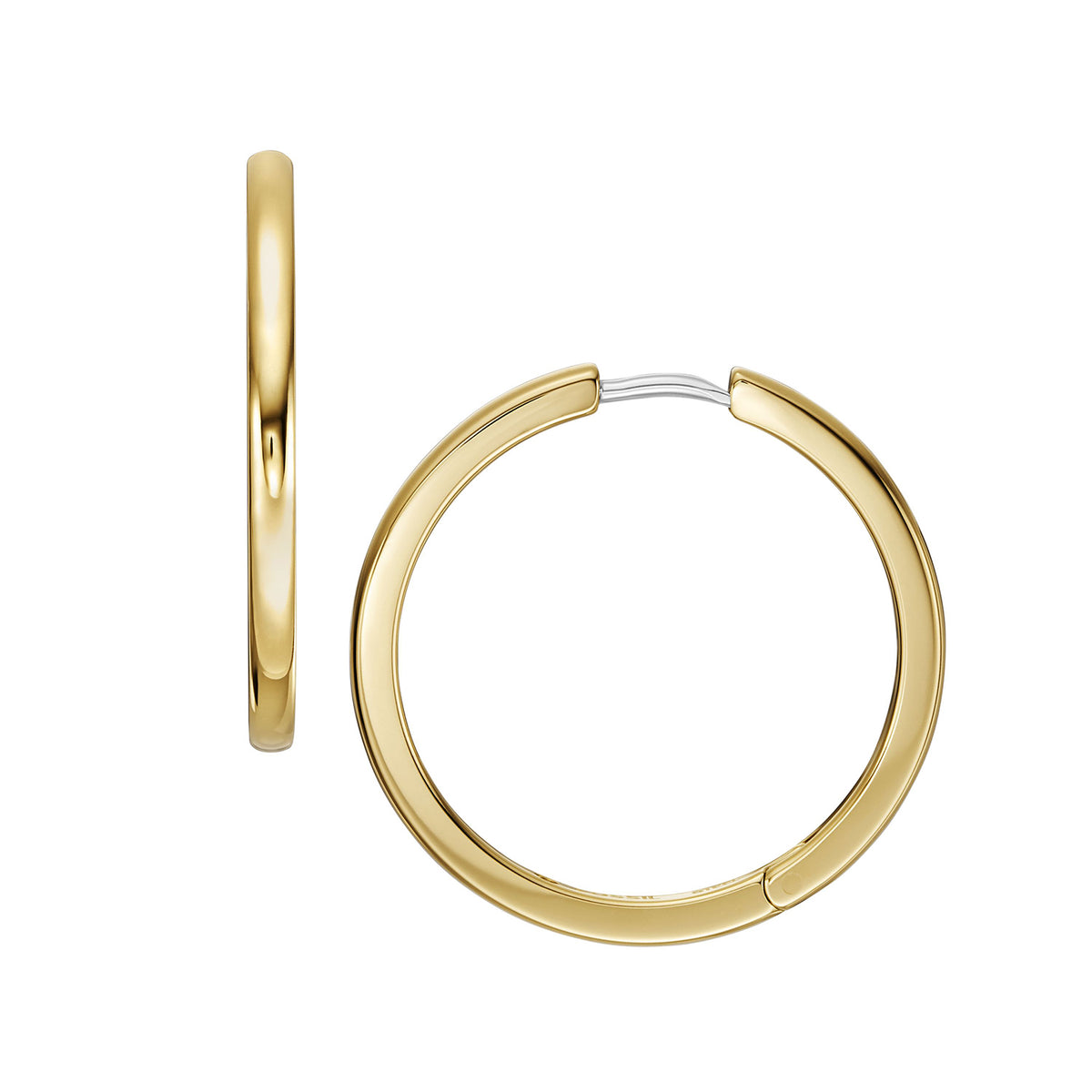 Fossil Women's Ellis Essentials Gold-Tone Stainless Steel Hoop Earrings - JF04638710