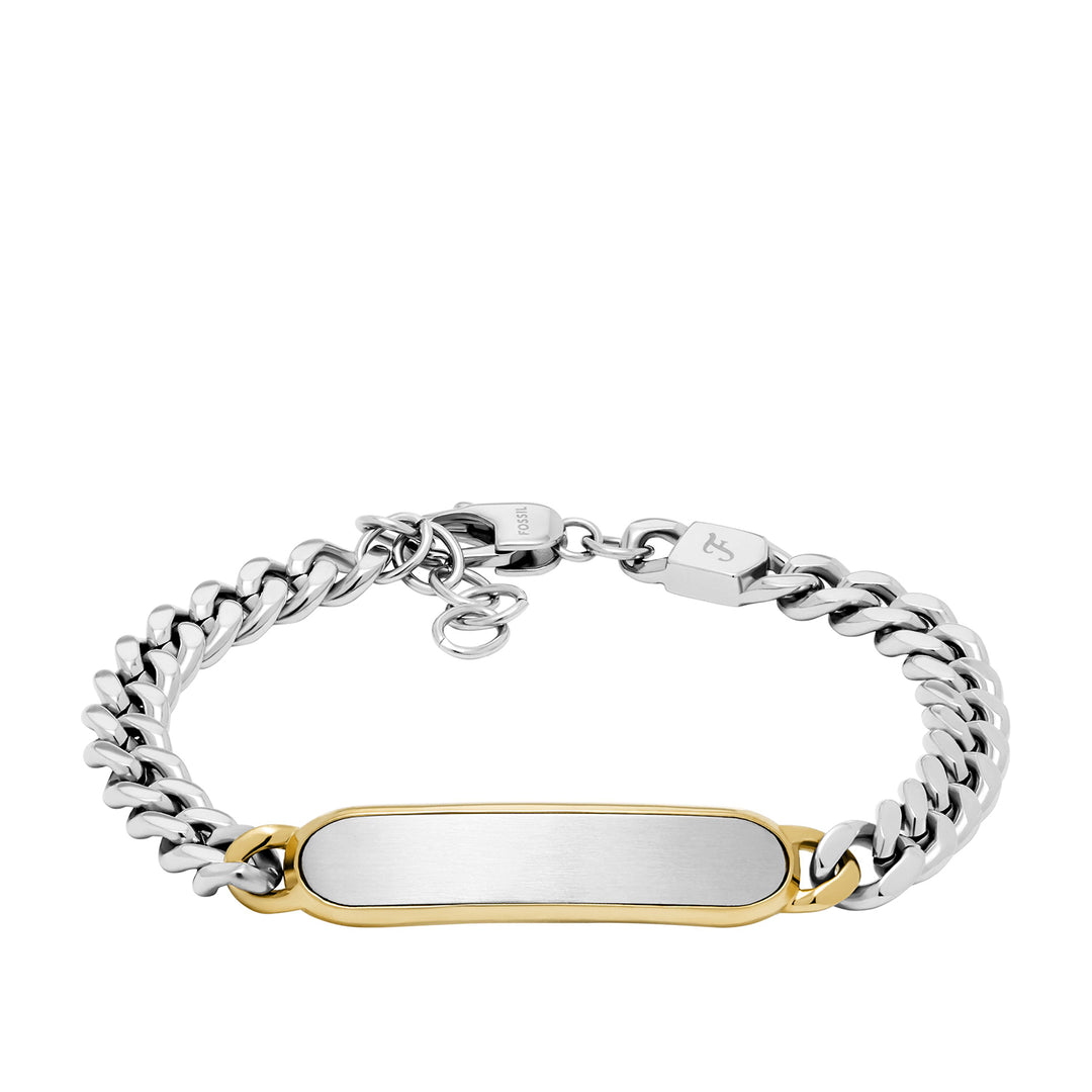 Fossil Men's Ellis Two-Tone Stainless Steel ID Bracelet