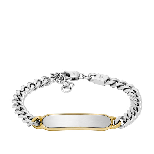 Fossil Men's Ellis Two-Tone Stainless Steel ID Bracelet