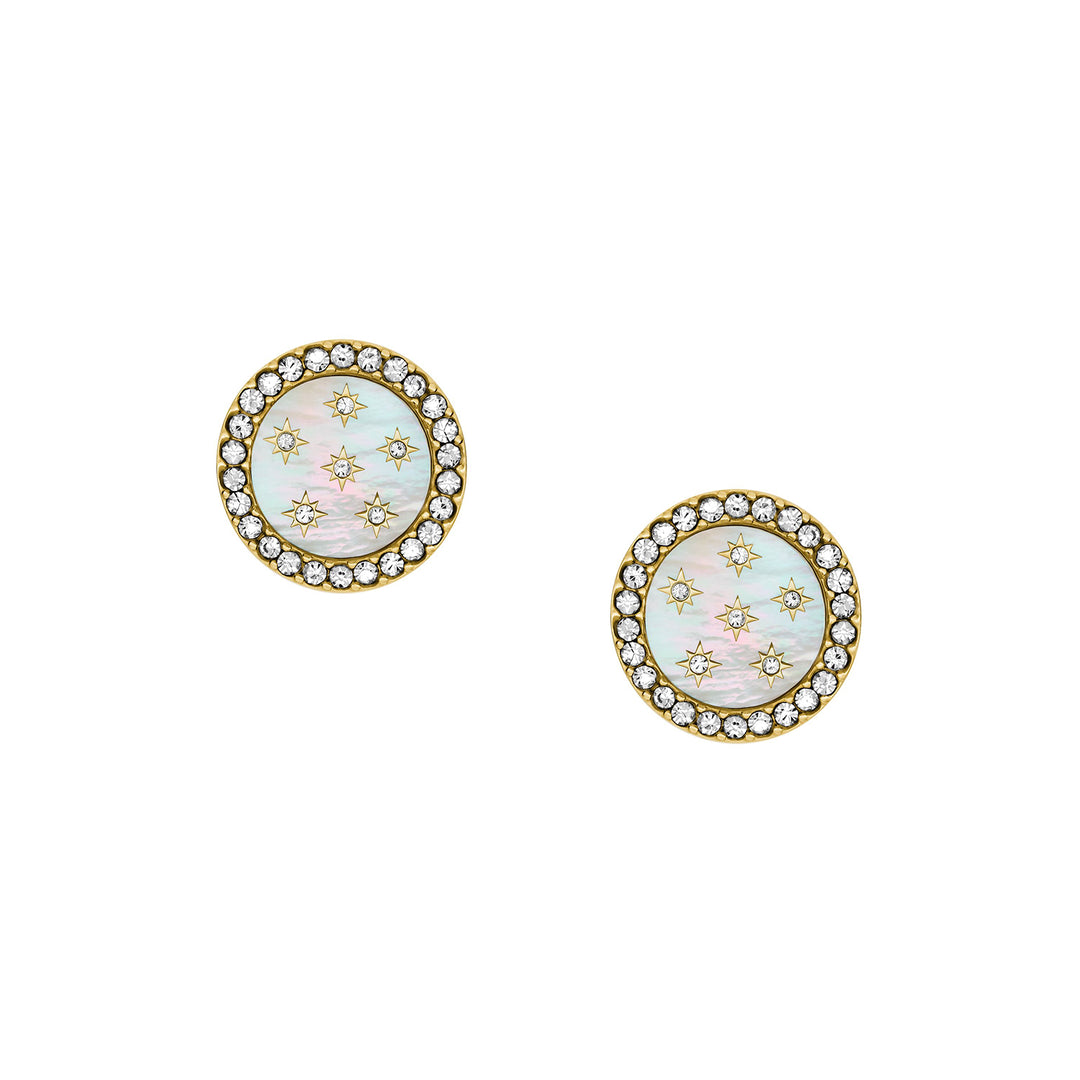 Fossil Women's Merrit Northlight Collection Gold-Tone Stainless Steel Stud Earrings