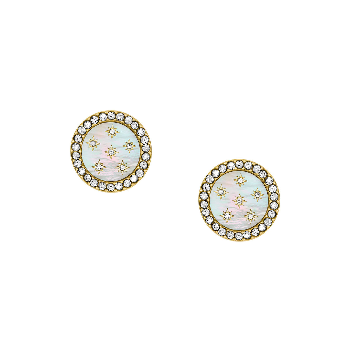 Fossil Women's Merrit Northlight Collection Gold-Tone Stainless Steel Stud Earrings