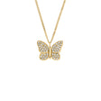 Fossil Women's Sutton Pavé Butterfly Gold-Tone Stainless Steel Pendant Necklace