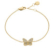 Fossil Women's Sutton Pavé Butterfly Gold-Tone Stainless Steel Station Bracelet