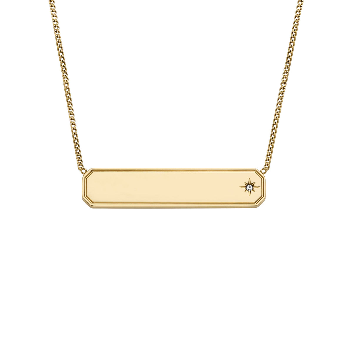Fossil Women's Sadie Gold-Tone Stainless Steel ID Necklace