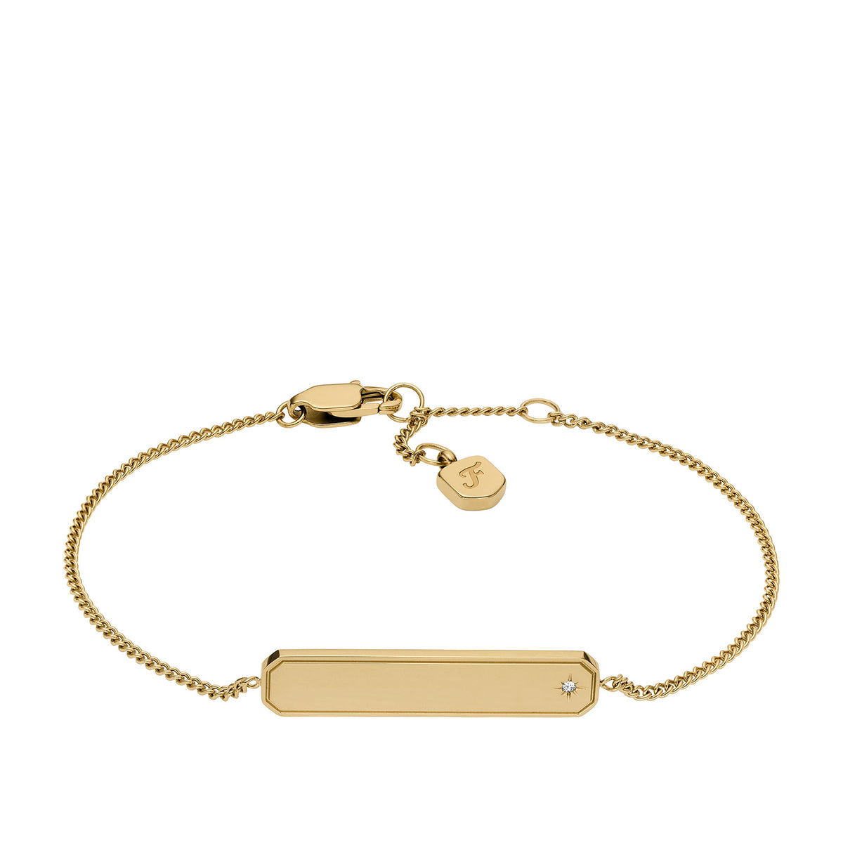 Fossil Women's Sadie Gold-Tone Stainless Steel ID Bracelet - JF04928710