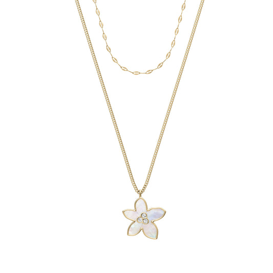 Fossil Women's Sutton The Flower Collection Mother-of-Pearl Multi-Strand Necklace