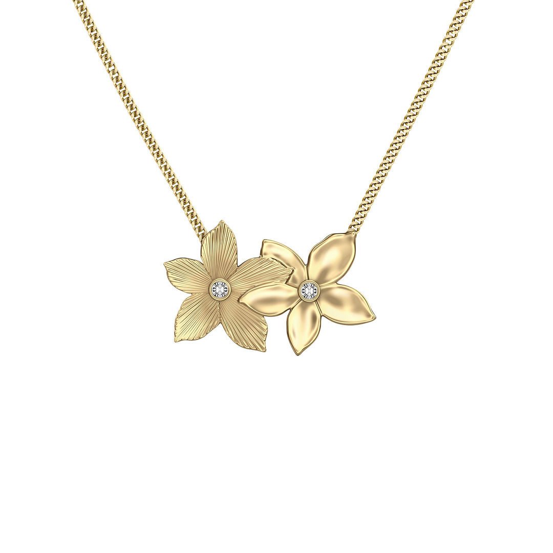 Fossil Women's Sutton The Flower Collection Gold-Tone Stainless Steel Pendant Necklace