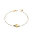 Fossil Women's Harlow Rondelles White Acrylic Pearl Stainless Steel Station Bracelet
