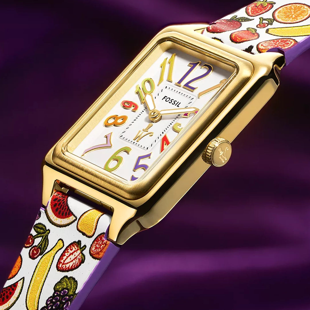 Willy Wonka™ x Fossil Limited Edition Two-Hand Multicolour Print Leather Unisex Watch