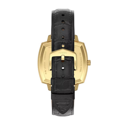 Fossil Unisex Nick Jonas x Fossil Machine Luxe Three-Hand Black Croco Leather Watch - LE1214