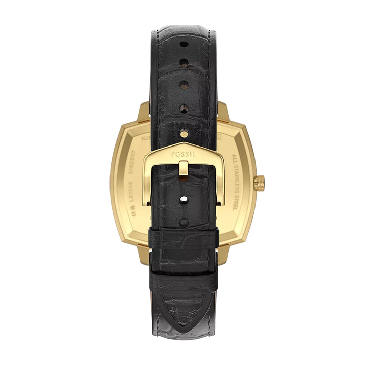 Fossil Unisex Nick Jonas x Fossil Machine Luxe Three-Hand Black Croco Leather Watch