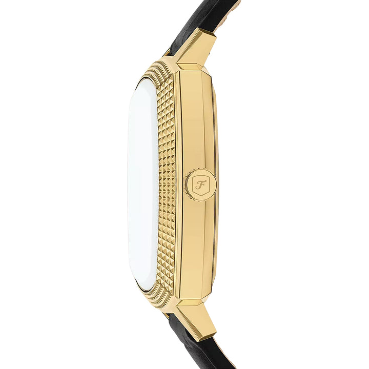 Fossil Unisex Nick Jonas x Fossil Machine Luxe Three-Hand Black Croco Leather Watch