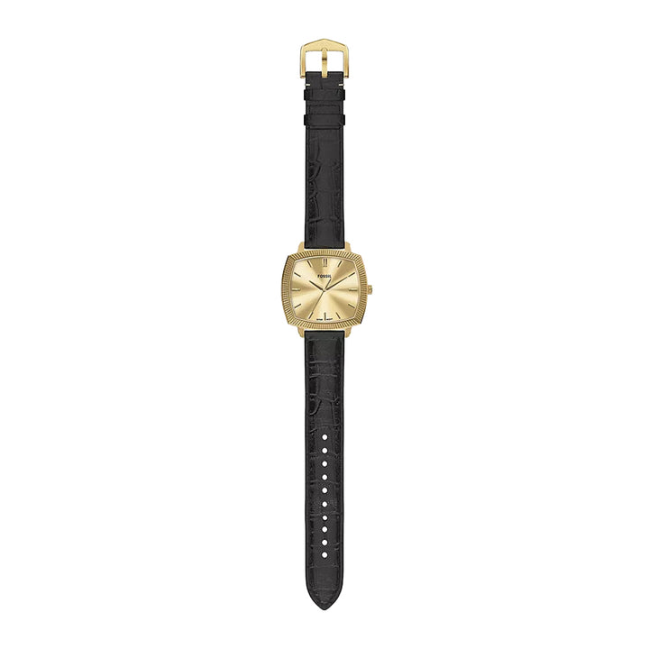 Fossil Unisex Nick Jonas x Fossil Machine Luxe Three-Hand Black Croco Leather Watch