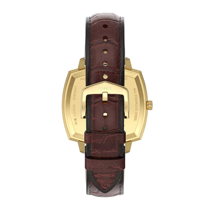 Fossil Unisex Nick Jonas x Fossil Machine Luxe Blue Vignette Three-Hand Brown Croco Leather Watch - LE1215