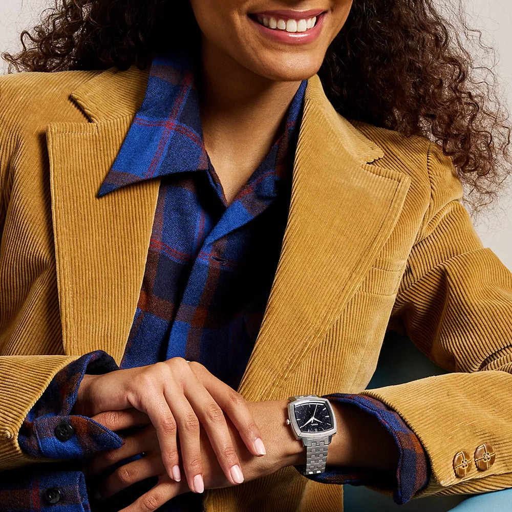 Fossil Unisex Nick Jonas x Fossil Machine Luxe Aventurine Three-Hand Stainless Steel Watch