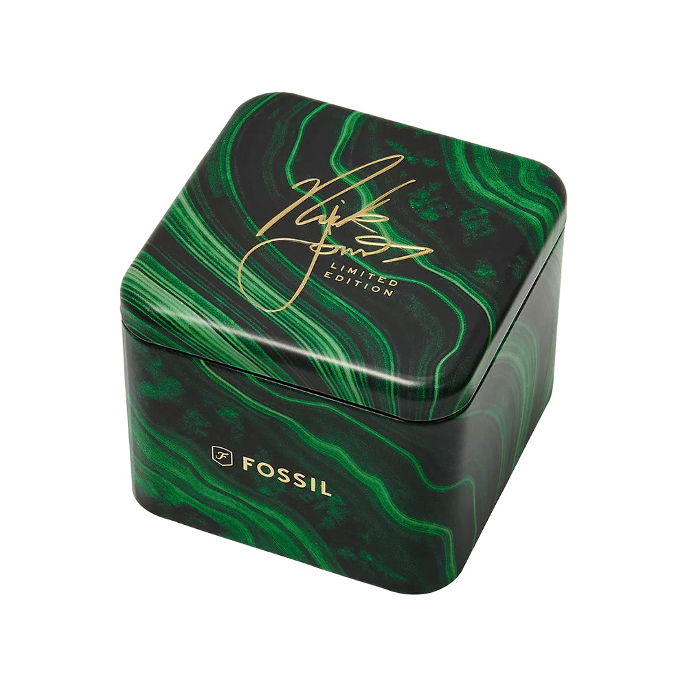 Fossil Unisex Nick Jonas x Fossil Machine Luxe Malachite Three-Hand Gold-Tone Stainless Steel Watch