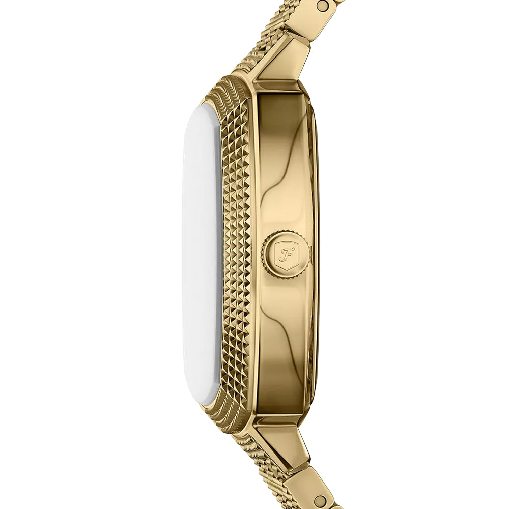 Fossil Unisex Nick Jonas x Fossil Machine Luxe Malachite Three-Hand Gold-Tone Stainless Steel Watch