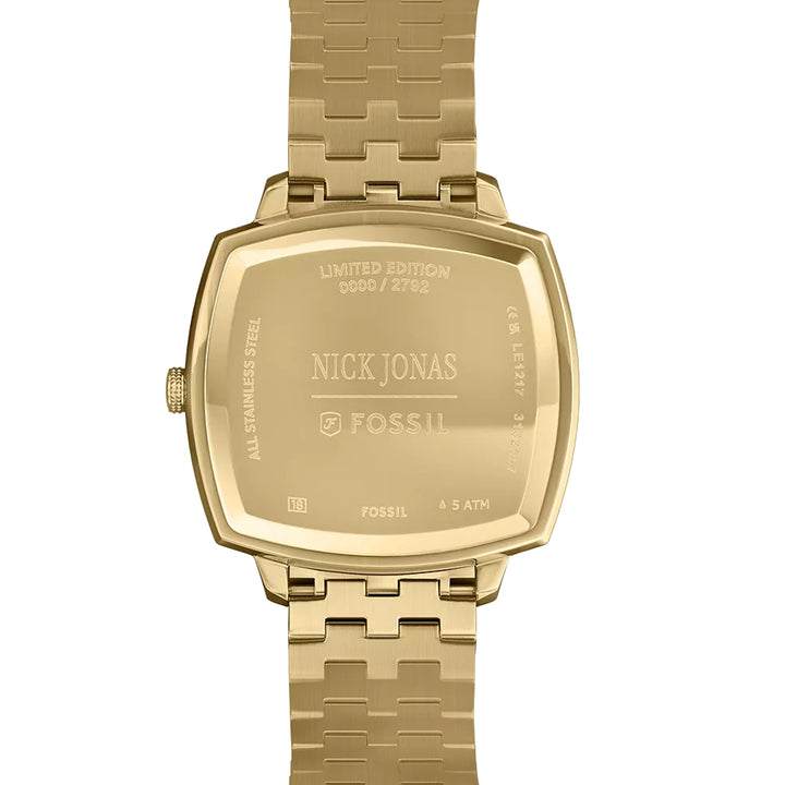Fossil Unisex Nick Jonas x Fossil Machine Luxe Malachite Three-Hand Gold-Tone Stainless Steel Watch