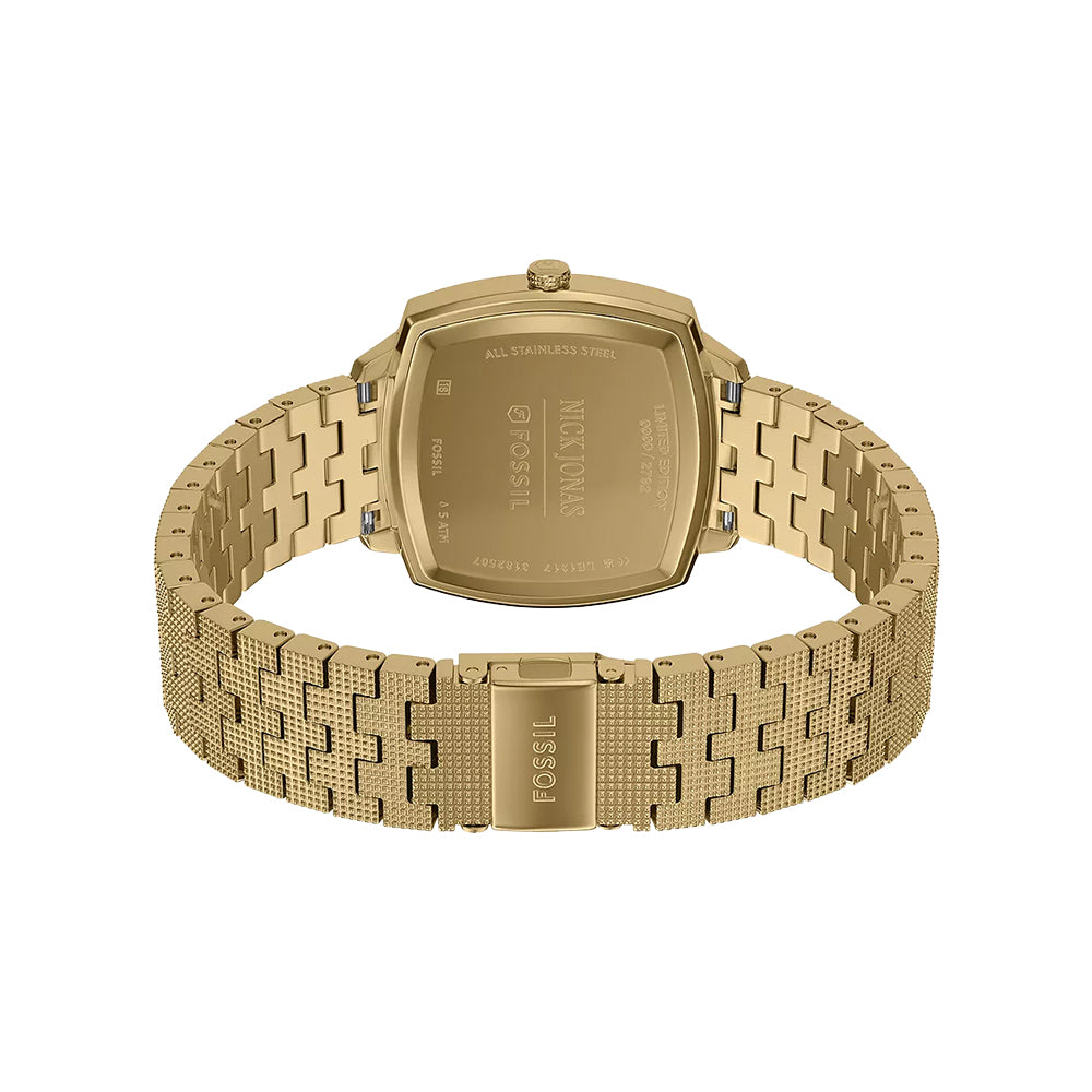 Fossil Unisex Nick Jonas x Fossil Machine Luxe Malachite Three-Hand Gold-Tone Stainless Steel Watch