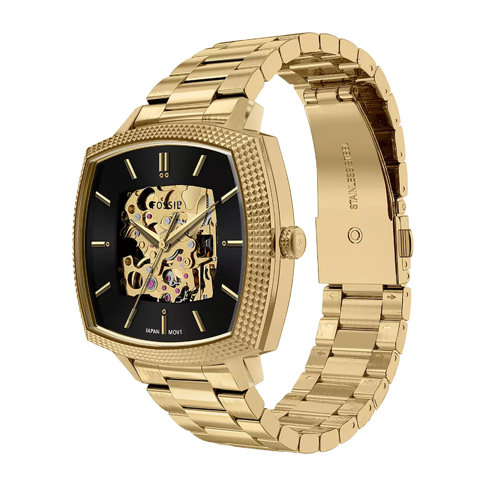Fossil Unisex Nick Jonas x Fossil Machine Luxe Automatic Gold-Tone Stainless Steel Watch - LE1218