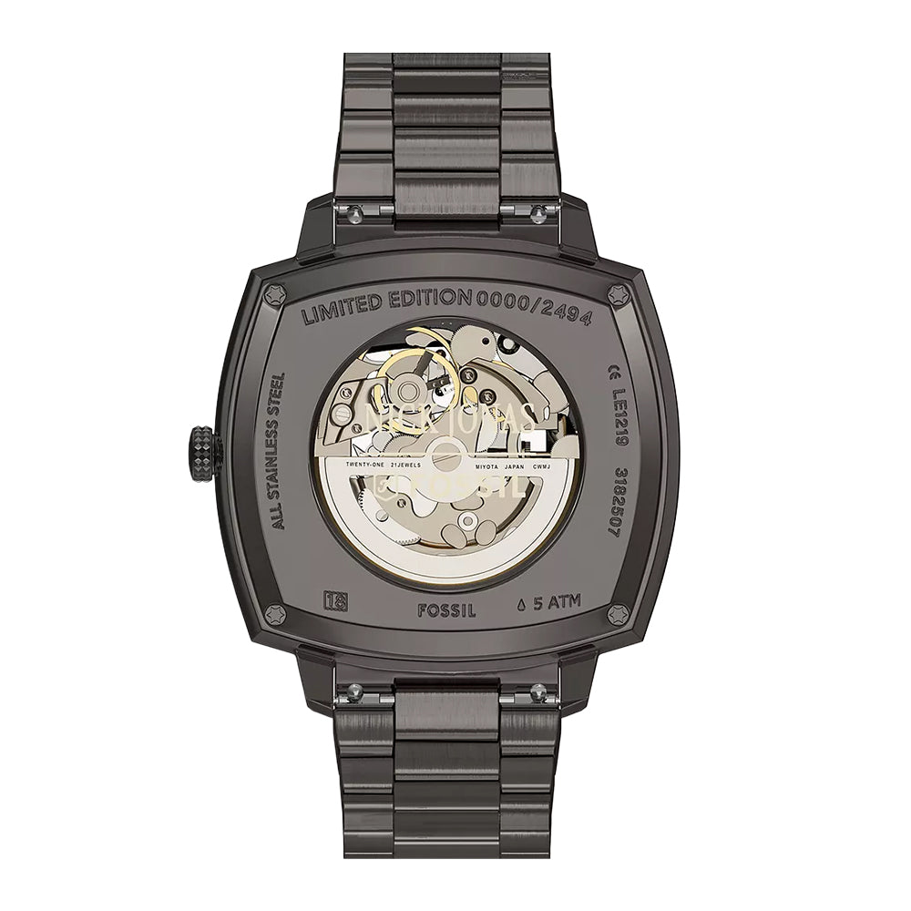 Fossil Unisex Nick Jonas x Fossil Machine Luxe Automatic Gunmetal Stainless Steel Watch