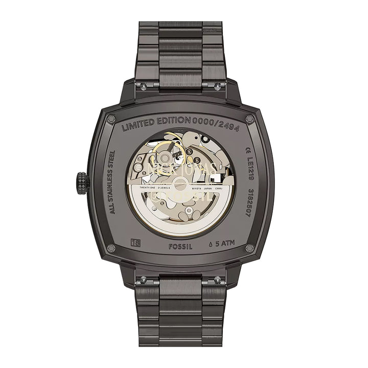 Fossil Unisex Nick Jonas x Fossil Machine Luxe Automatic Gunmetal Stainless Steel Watch