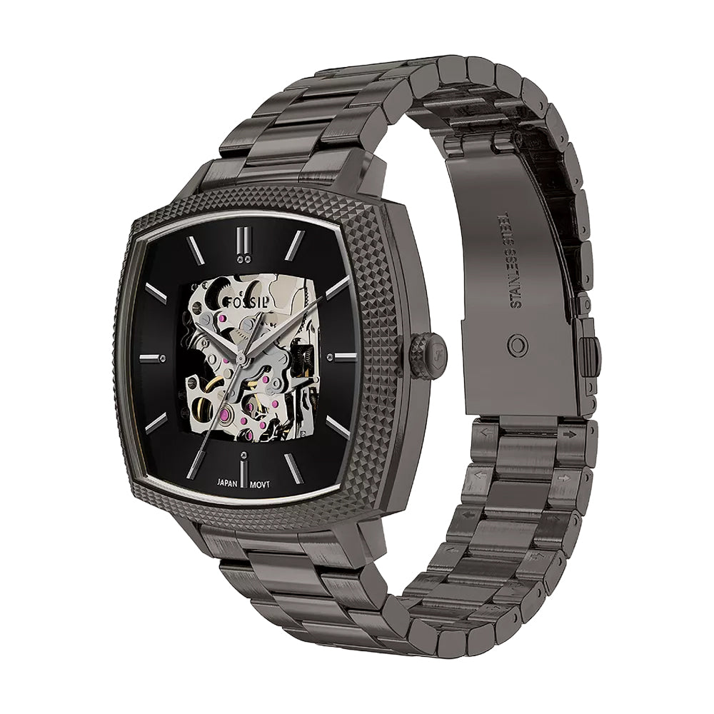 Fossil Unisex Nick Jonas x Fossil Machine Luxe Automatic Gunmetal Stainless Steel Watch