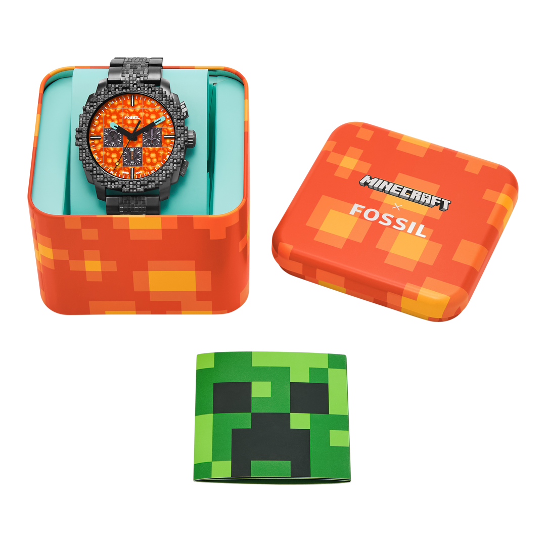 Fossil Men's Minecraft x Fossil Limited-Edition The Nether 44mm Chronograph Watch
