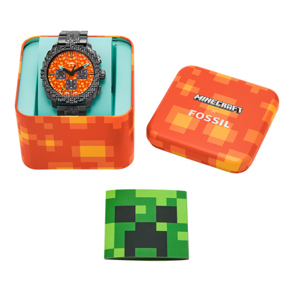Fossil Men's Minecraft x Fossil Limited-Edition The Nether 44mm Chronograph Watch