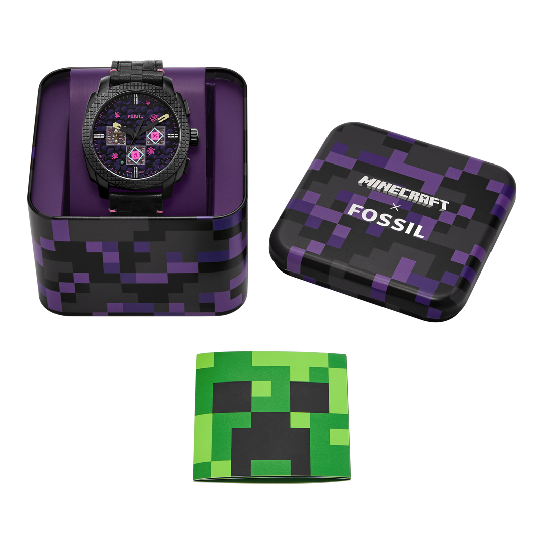 Fossil Men's Minecraft x Fossil Limited-Edition The End 44mm Chronograph Watch