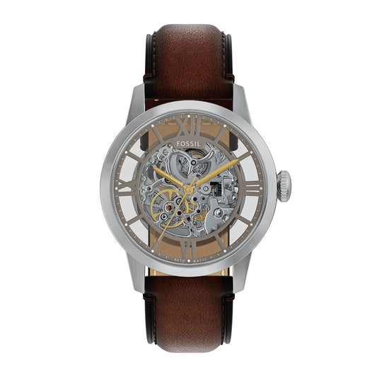 Fossil Men's Townsman Automatic Brown Leather Watch