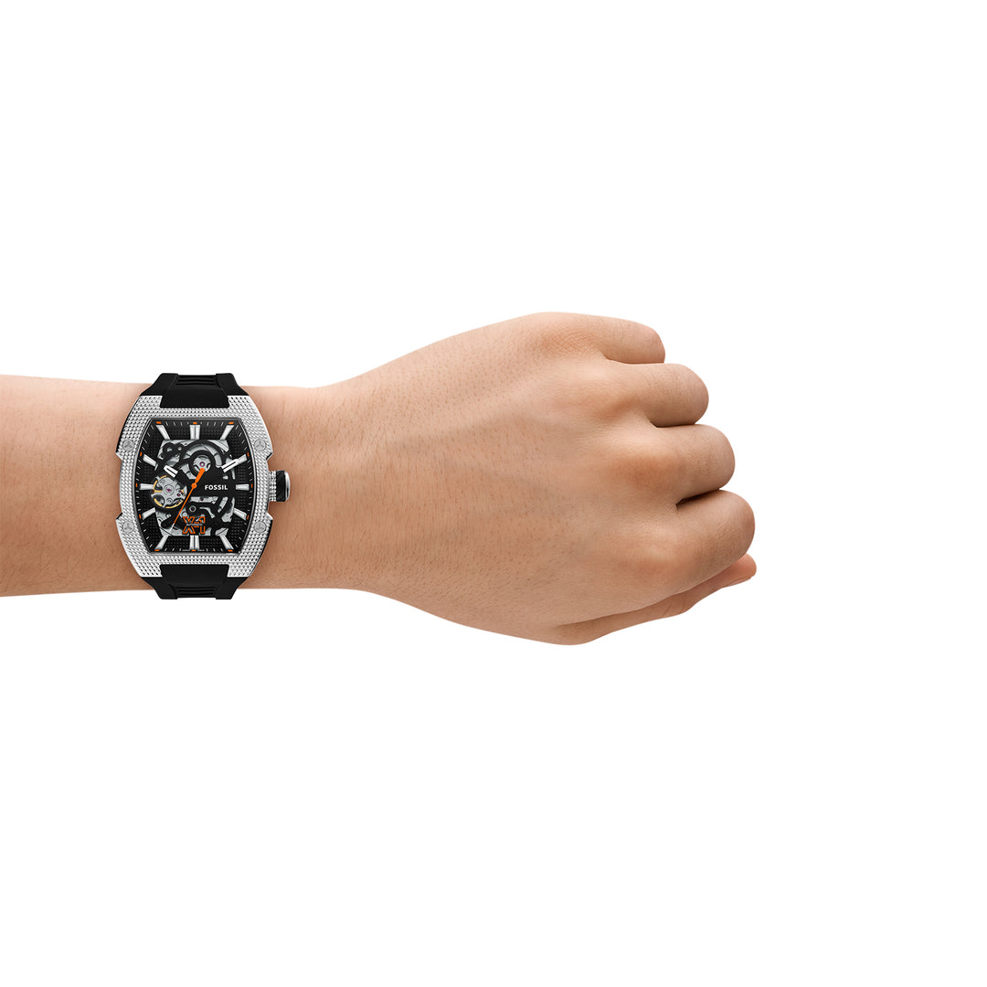 Fossil Men's Machine X1 42mm Automatic Black Silicone Watch
