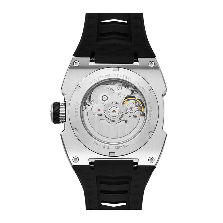 Fossil Men's Machine X1 42mm Automatic Black Silicone Watch