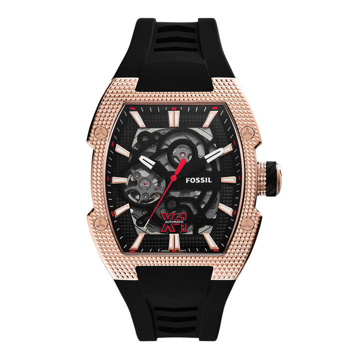 Fossil Men's Machine X1 42mm Automatic Black Silicone Watch