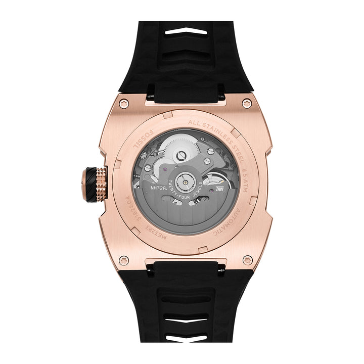 Fossil Men's Machine X1 42mm Automatic Black Silicone Watch