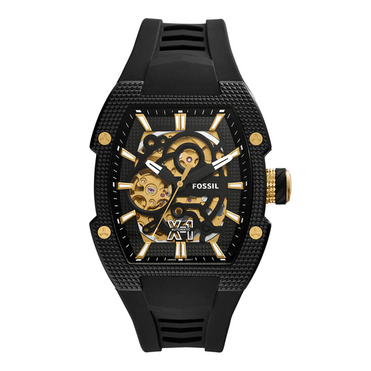 Fossil Men's Machine X1 42mm Automatic Black Silicone Watch