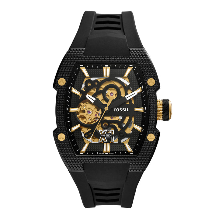 Fossil Men's Machine X1 42mm Automatic Black Silicone Watch