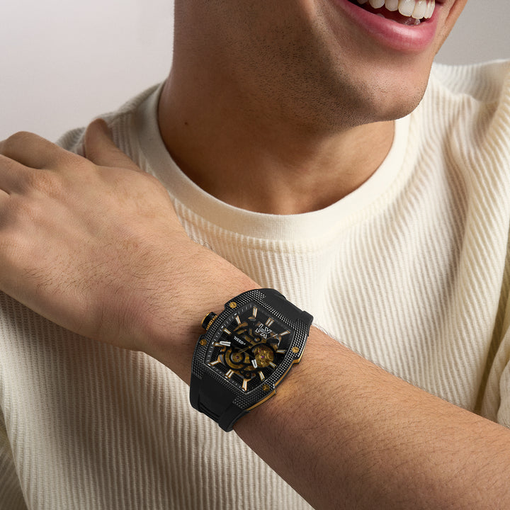 Fossil Men's Machine X1 42mm Automatic Black Silicone Watch