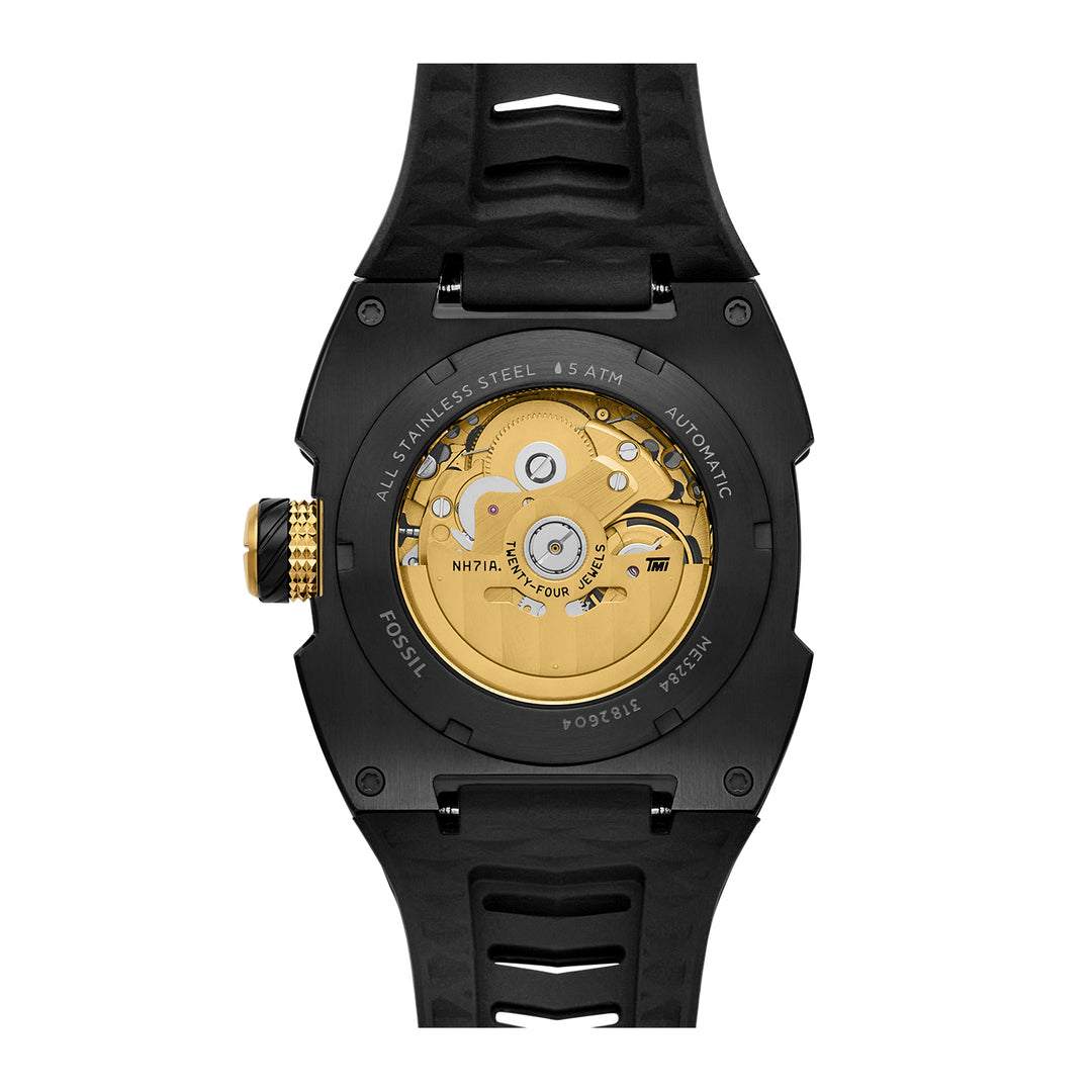 Fossil Men's Machine X1 42mm Automatic Black Silicone Watch