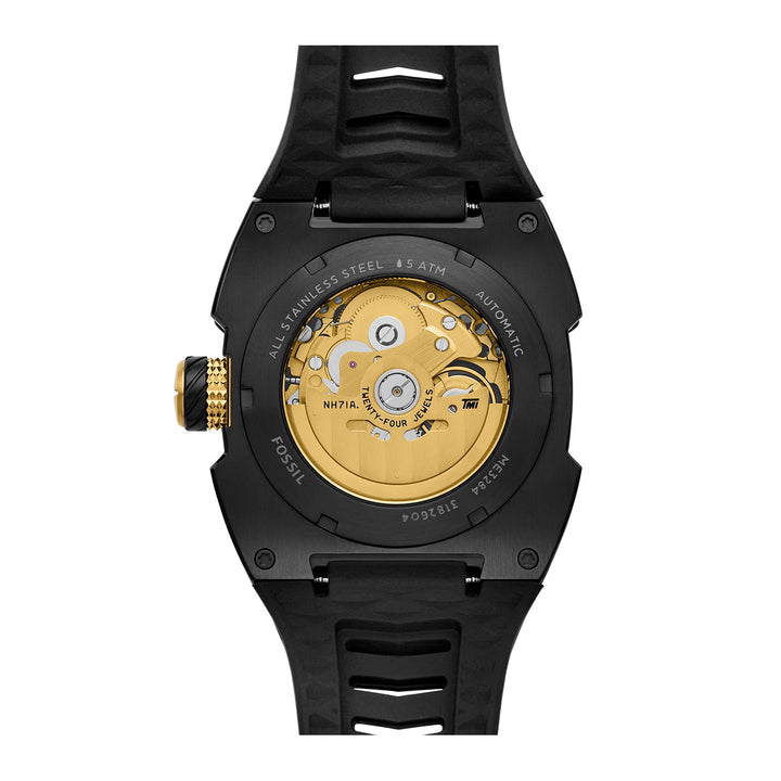 Fossil Men's Machine X1 42mm Automatic Black Silicone Watch