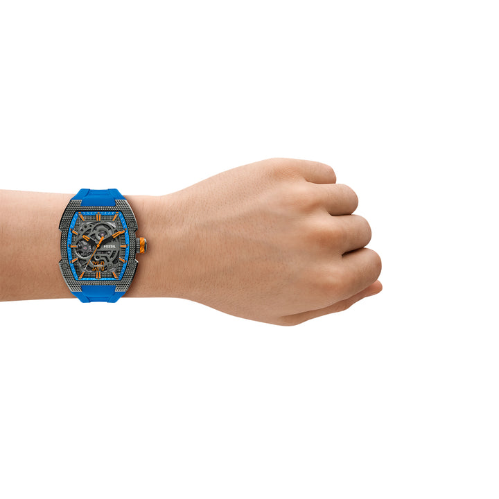 Fossil Men's Machine X1 42mm Automatic Blue Silicone Watch