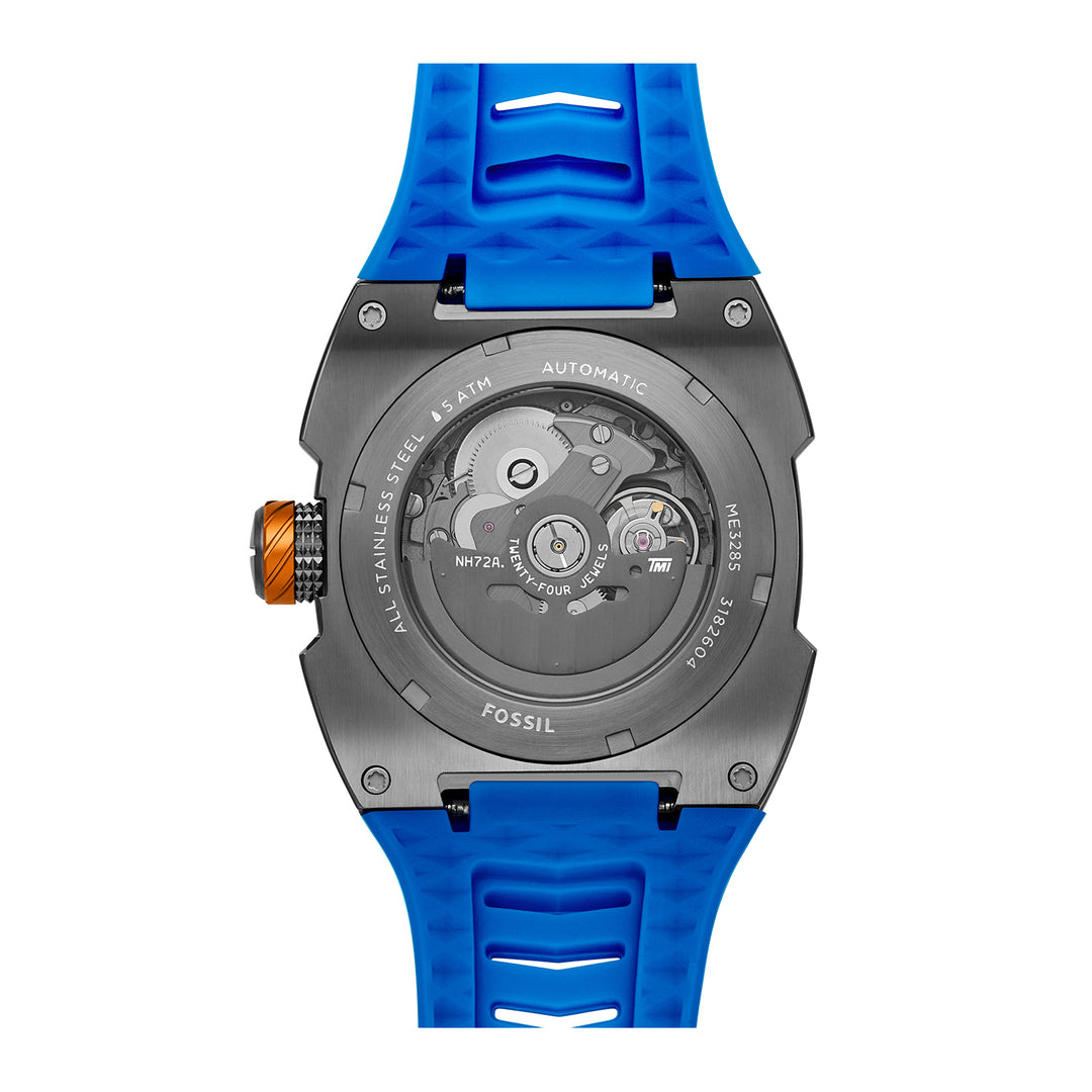 Fossil Men's Machine X1 42mm Automatic Blue Silicone Watch