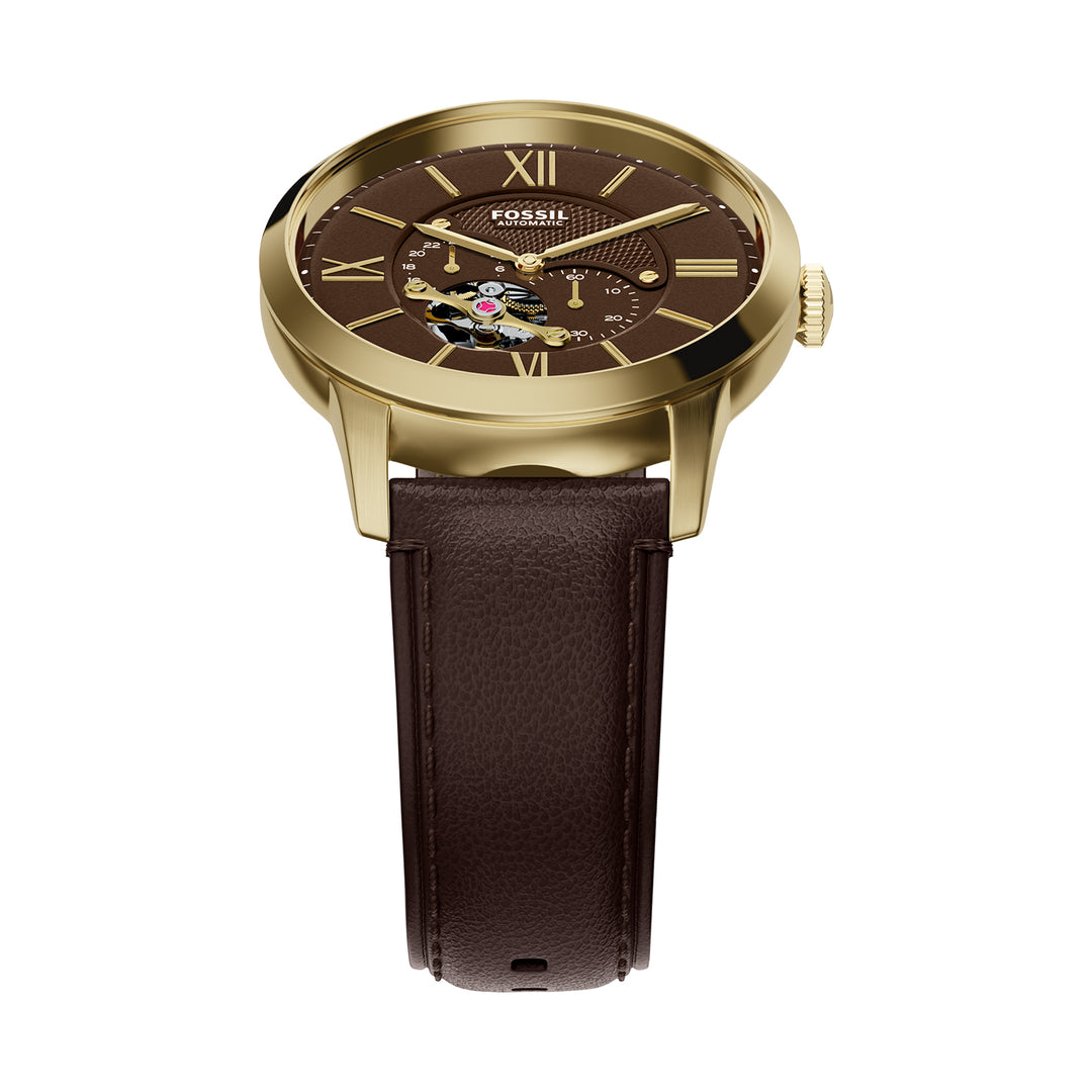 Fossil Men's Townsman 44mm Automatic Brown Leather Watch