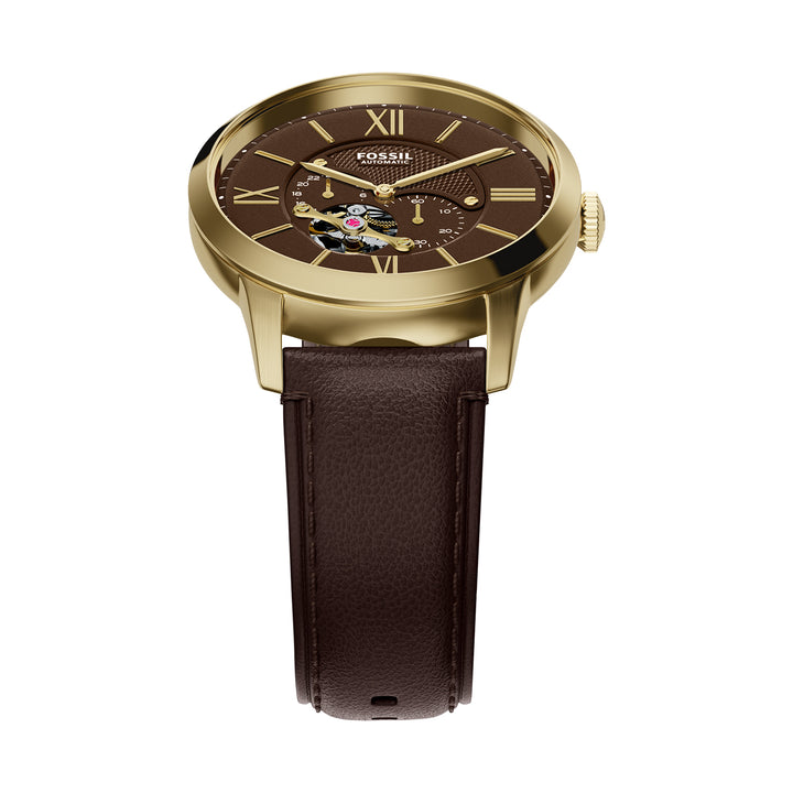 Fossil Men's Townsman 44mm Automatic Brown Leather Watch