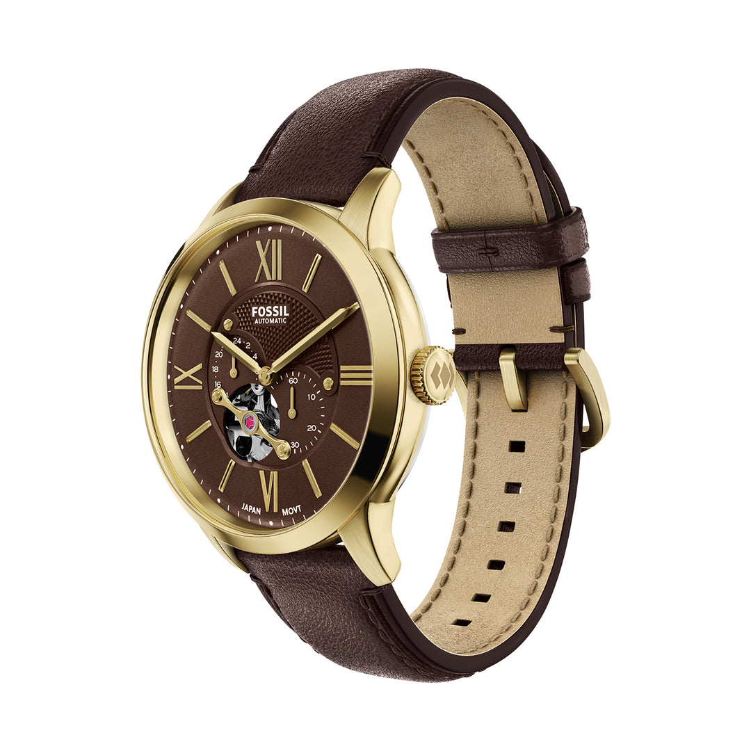 Fossil Men's Townsman 44mm Automatic Brown Leather Watch