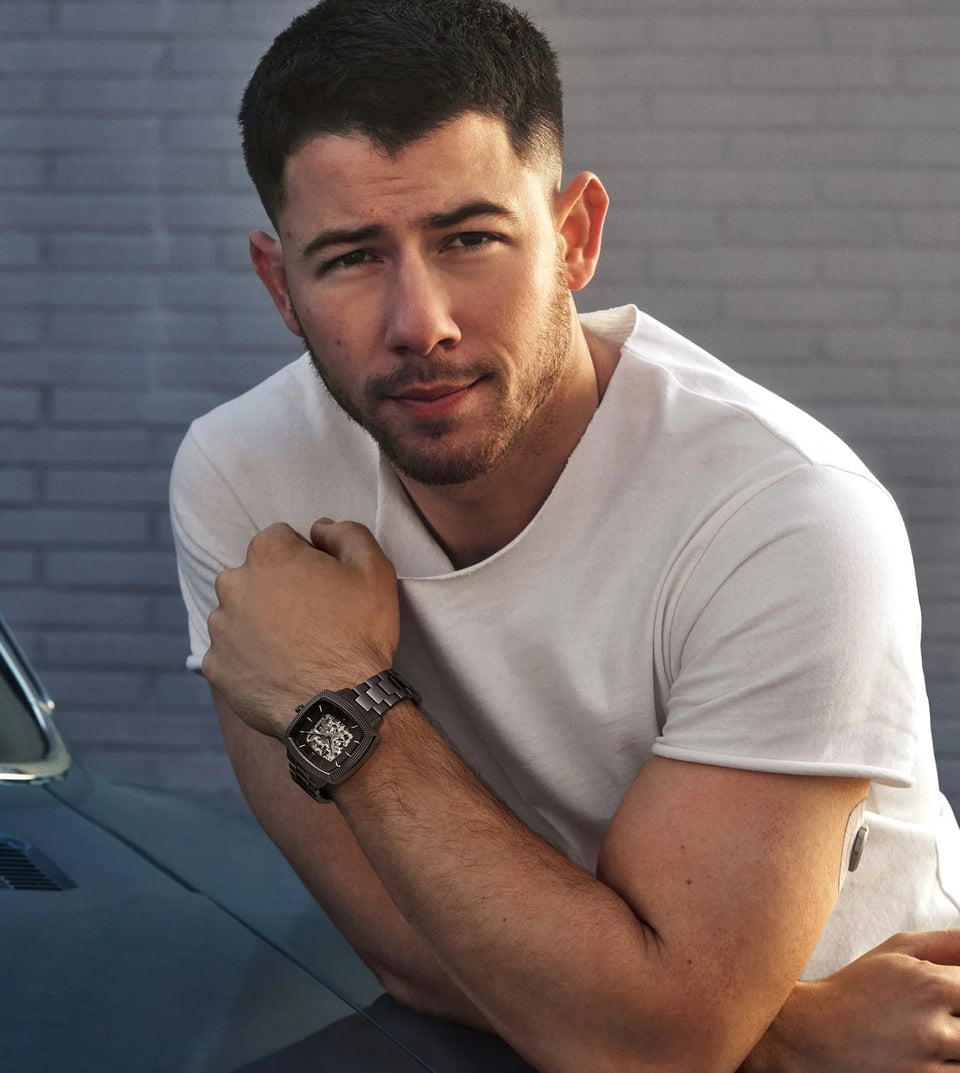 Nick Jonas at the Fossil Service Station